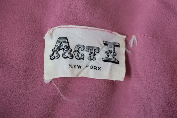 Vintage Pink Prairie Dress Act 1 New York 70s Lac… - image 9