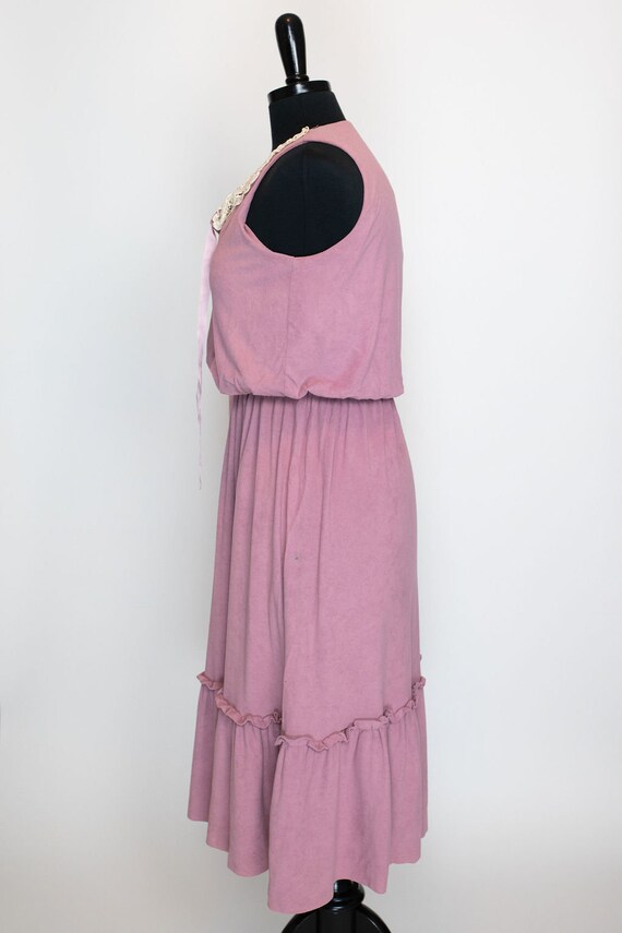 Vintage Pink Prairie Dress Act 1 New York 70s Lac… - image 6