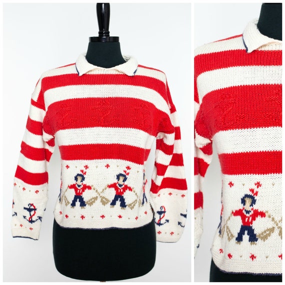 Vintage Woolrich Sweater Sailors Nautical Theme R… - image 1