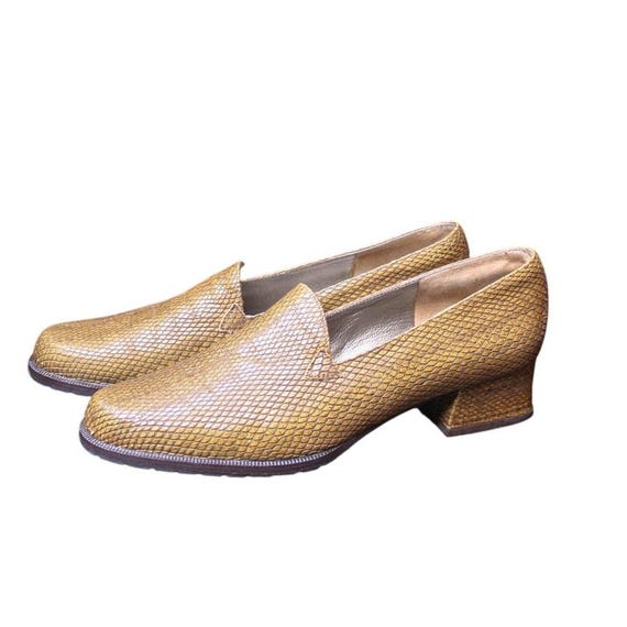 Brown ,slip on ,snake leather like,made in Italy Vintage via Spiga Made in Italy Vero Cuoio Leather Snake  main image 3