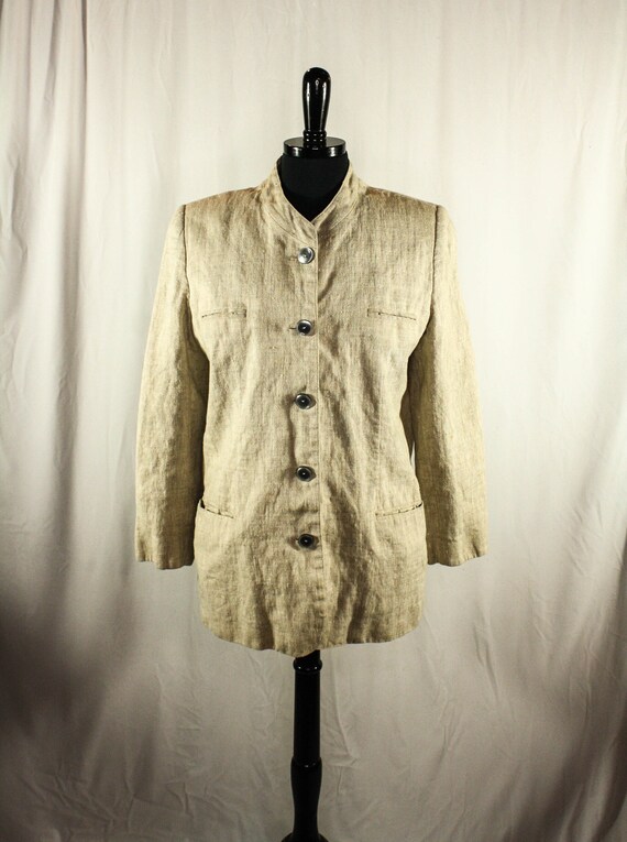 Vintage Harve Bernard Linen Light Jacket Blazer B… - image 2