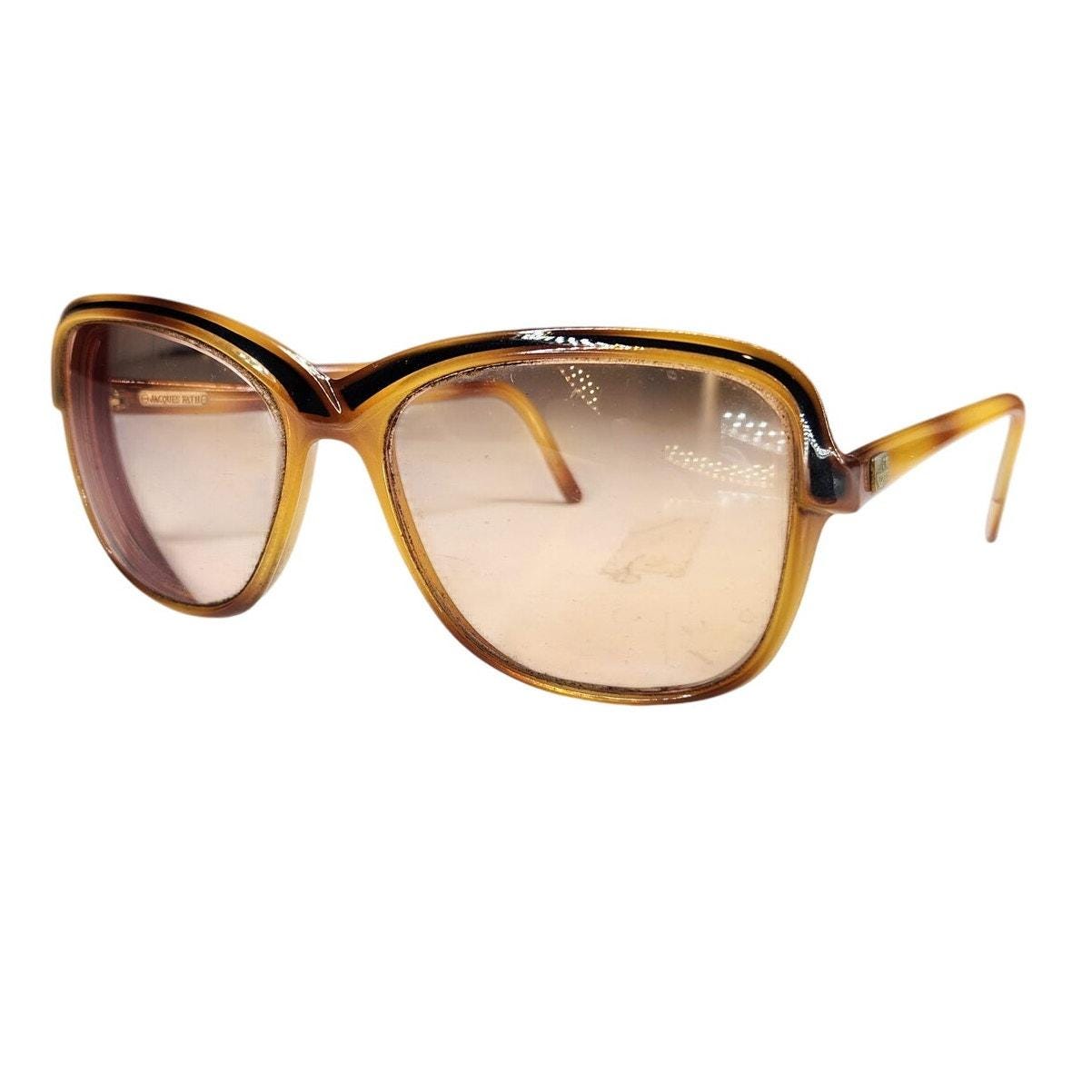 Vtg Jacques Fath Logo Sunglass Frames Jacques Fath, luxury eyeglasses, Aviator, Gold plated, oval  main image 2