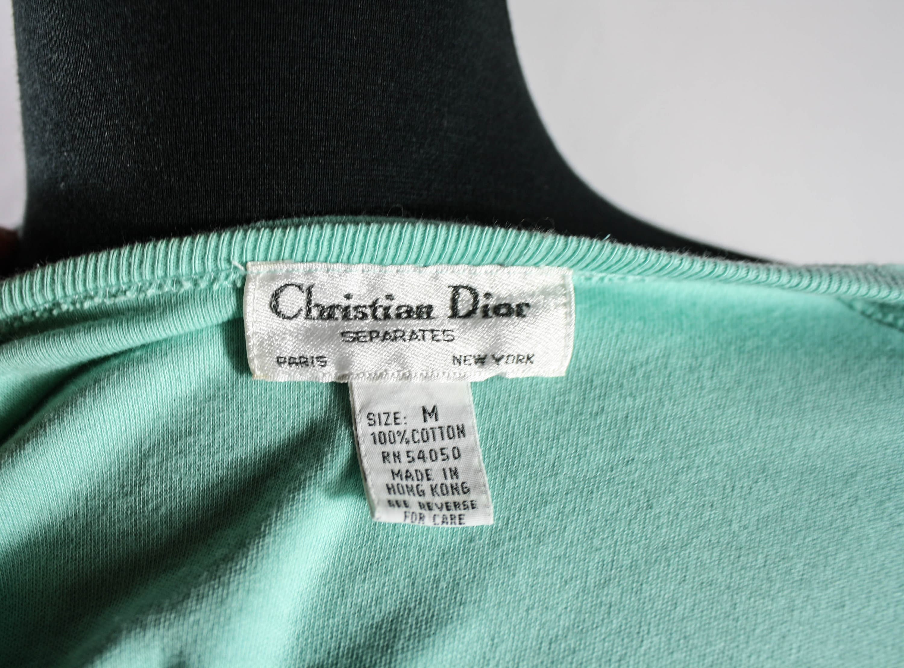 Christian Dior ミント　ケーブルニット M CHRISTIAN DIOR 1997 Cheongsam Mohair Mint Dress (M) - EMERIEU