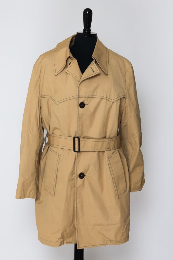 Vintage 70s Men's Clipper Mist Classic Trench Coat Short Jacket
