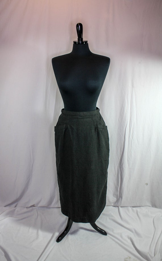 Vintage JH Collectibles Skirt Midi Length Charcoa… - image 2