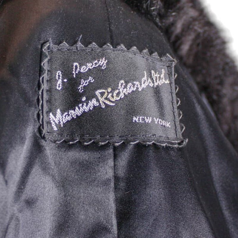 Vintage 80s J Percy for Marvin Richards Leather Coat Fur Trim