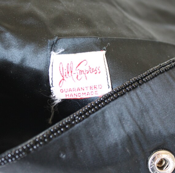 Vintage Black Beaded Clutch Purse Jill Empress Ha… - image 8