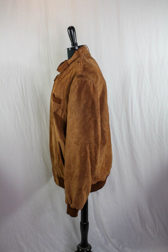 Vintage Classic Directions Brown Leather Bomber J… - image 3