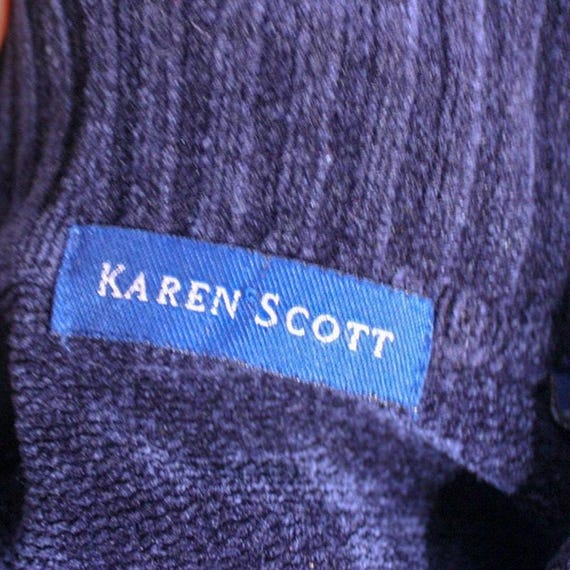 Vintage Karen Scott Sweater Pullover Henley Zip High Collar Geometric Color Block Blue Green Black Size M Etsy
