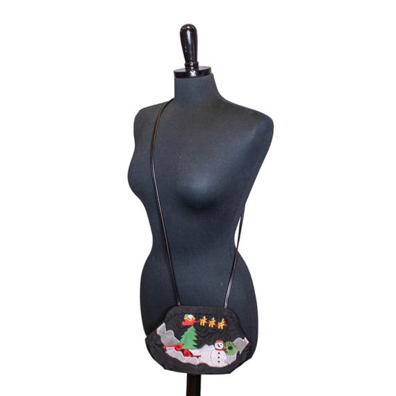 Borsa a tracolla natalizia vintage, pochette convertibile ricamata