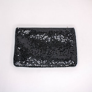 Vintage Black Mesh Chain Mail Clutch Purse Evening Bag