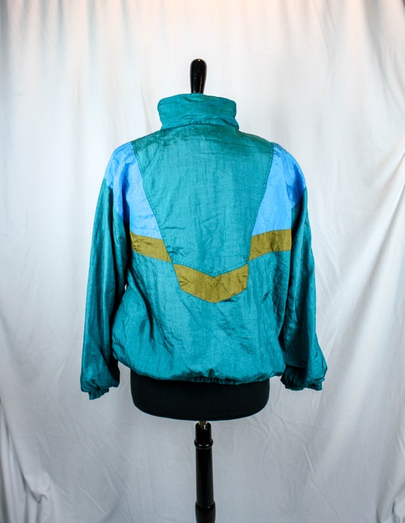 Vintage 90s Windbreaker Jacket Color Block Nylon … - image 4