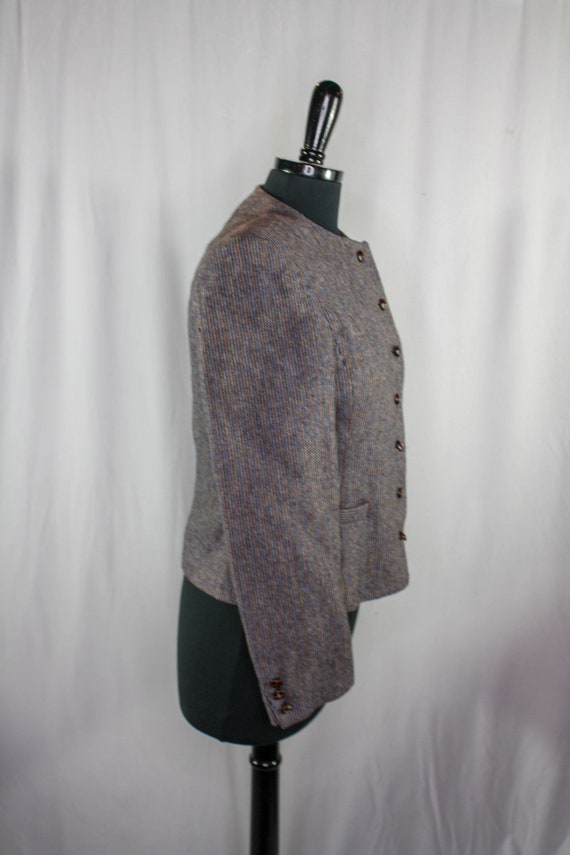 Vintage Saville Blazer Jacket Wool Tweed Wooden B… - image 4