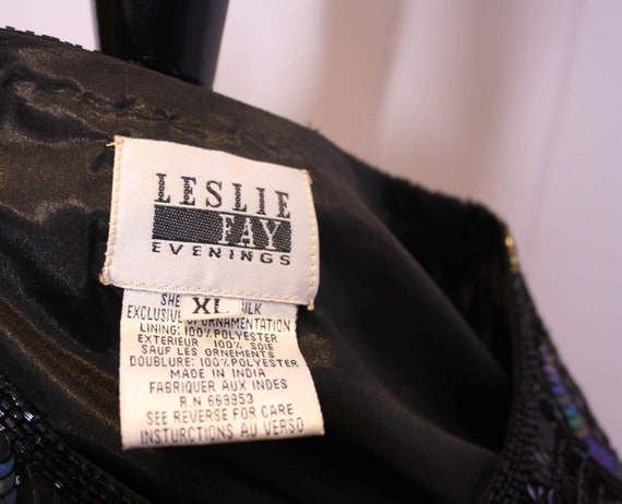 Vintage Leslie Fay Evenings Silk Sequins Beaded J… - image 5