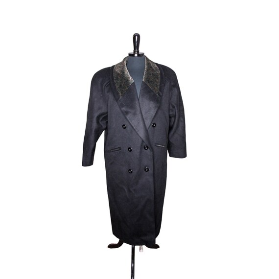 Vintage David Benjamin Designer Collection Long Wool Coat Velvet