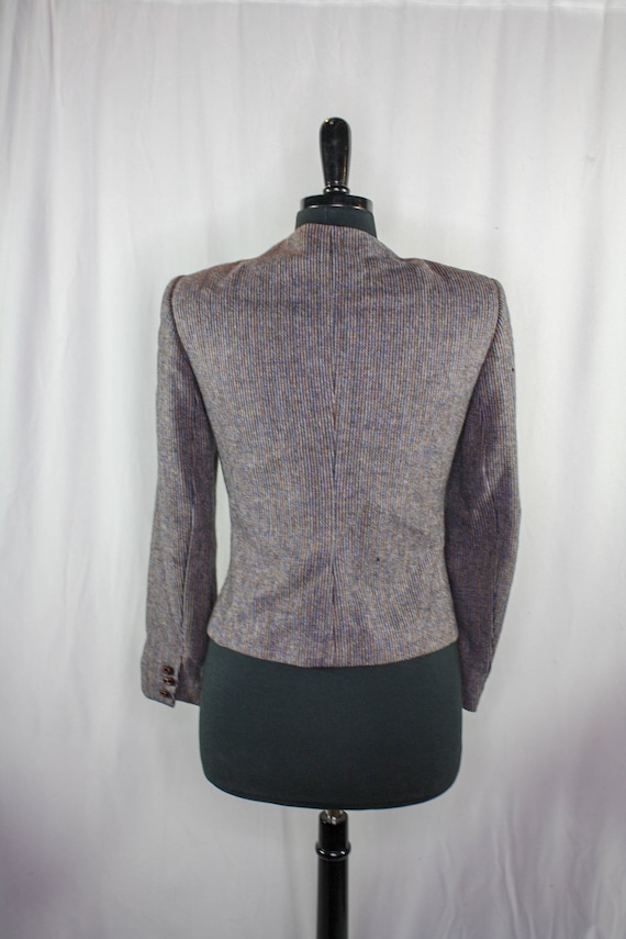 Vintage Saville Blazer Jacket Wool Tweed Wooden B… - image 5