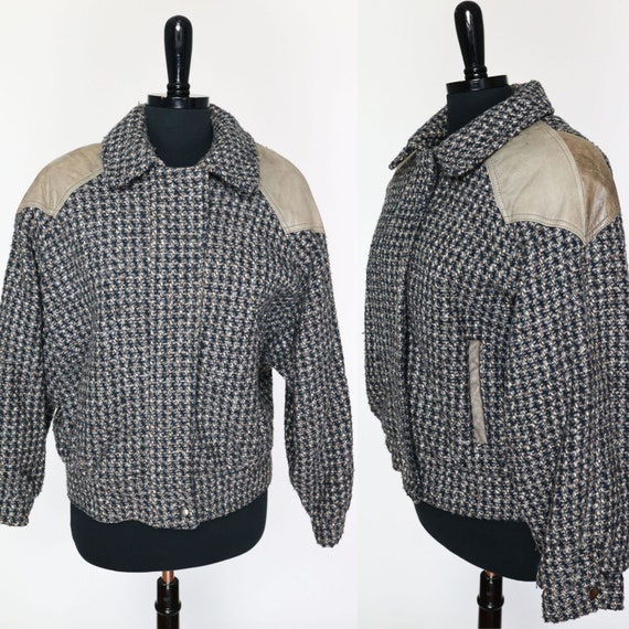 ジャケット・アウター 80s short wool bomber jacket 80s vintage wool bomber short jacket