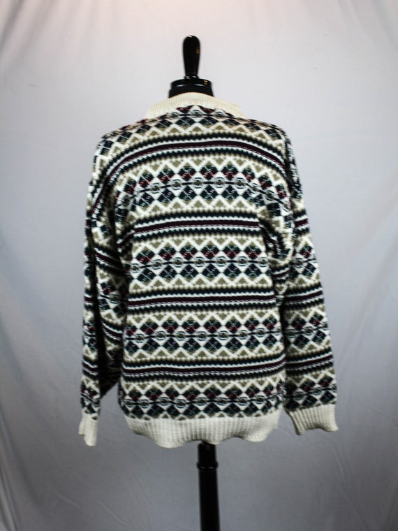 Vintage Bill Blass Sweater 80s 90s Cotton Hand Fr… - image 5
