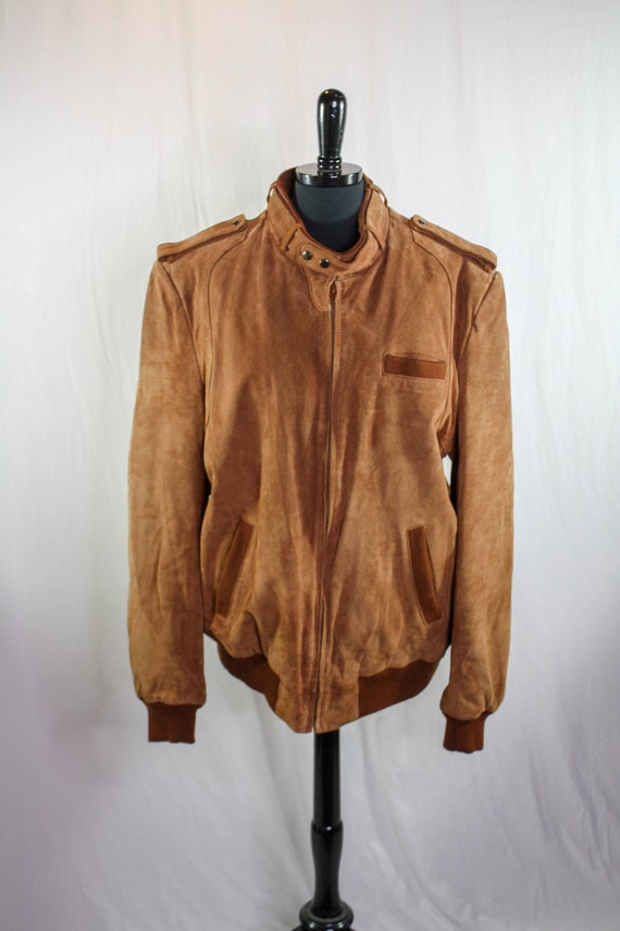 Vintage Classic Directions Brown Leather Bomber J… - image 2