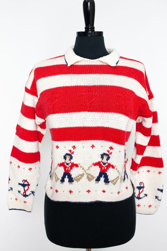 Vintage Woolrich Sweater Sailors Nautical Theme R… - image 2
