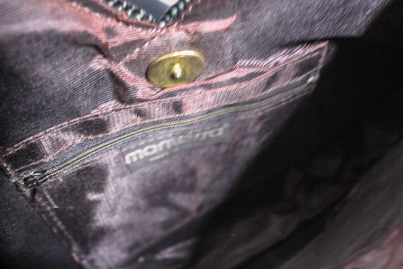 Vintage Mantessa Straw Shoulder Bag Purse Black B… - image 3
