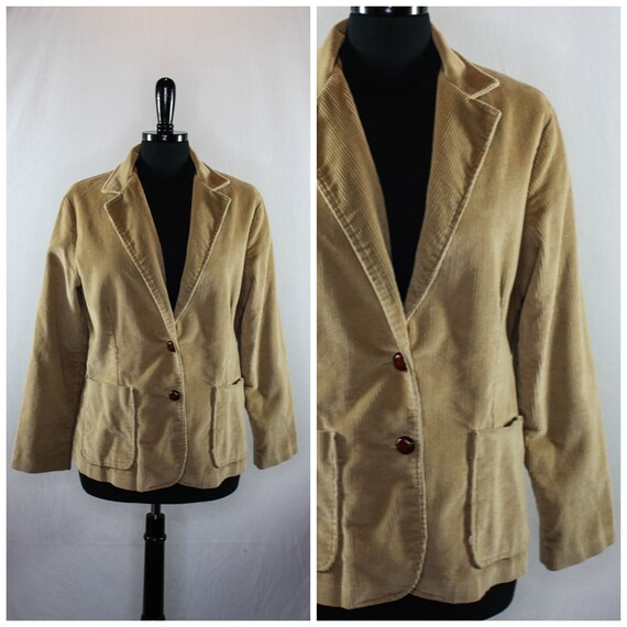 Vintage Pantino Corduroy Blazer Suit Jacket Tan W… - image 1