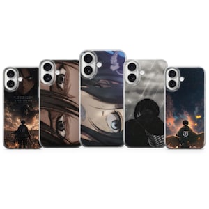 Attack on Titan Anime Mobilskal iPhone 17, 16, 15, 14, 13, 12, 11, Samsung S25, S24, S23, Pixel 10, 9, 8, 7, 6