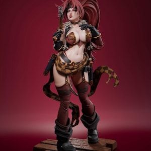 Handmålad fanartfigur röd Monika skala 1/6