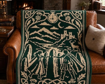Highlands Time-Travel Mosaic Crochet Pattern PDF, Scottish Standing Stones Blanket Chart.