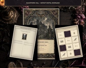 Victorian Gothic Junk Journal Kit, 48-Page Printable Ephemera (Digital Download)