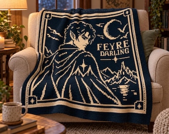 Fae Darling Fan-Inspired Overlay Mosaic Crochet Blanket Pattern PDF