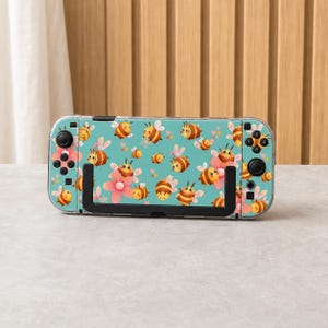 Bee Flower Garden Switch Case, Clear Protective Cover, Cute Pattern Shell for Switch OLED Lite and Switch 2