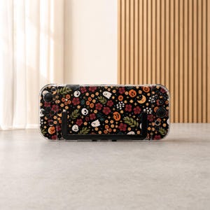 Skull Floral Pumpkin Switch Case, Clear Protective Cover, Cute Pattern Shell for Switch OLED Lite and Switch 2