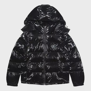 Black Puffer Jacket Men, Glossy Hooded Bubble Jacket, Winter Coat, Quilted Streetwear Jacket, Oversized Puffer Coat, Gift for Him