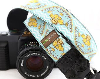 Pasek do aparatu Santa Fe Blue z klamrami szybkiego zwalniania – 1,5 cala szerokości – pasek do aparatu Native Pattern