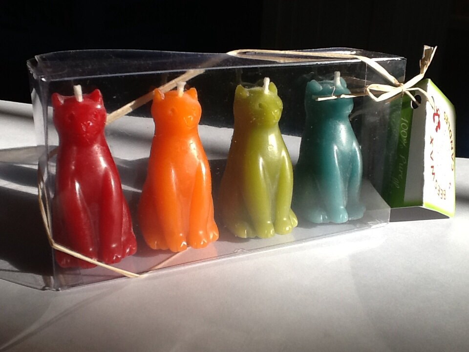 Beeswax Cat Candles 4Pack Giftboxed Etsy