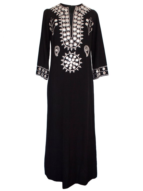 Vintage 60s / 70s Ramona Rull Black Cotton Mirrore