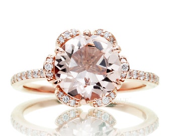 Details about   4.50Ct Oval Cut Morganite Diamond Halo Engagement Ring Solid 14K Rose Gold Over 
