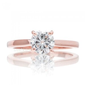 14 Karat Rose Gold Moissanite Engagement Ring image 1