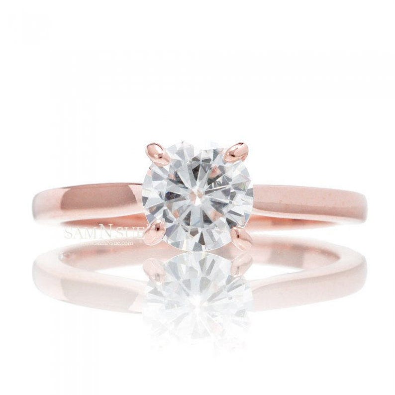 14 Karat Rose Gold Moissanite Engagement Ring image 1