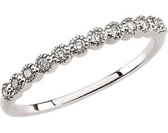 White Gold Bezel Set Diamond Anniversary Wedding Band