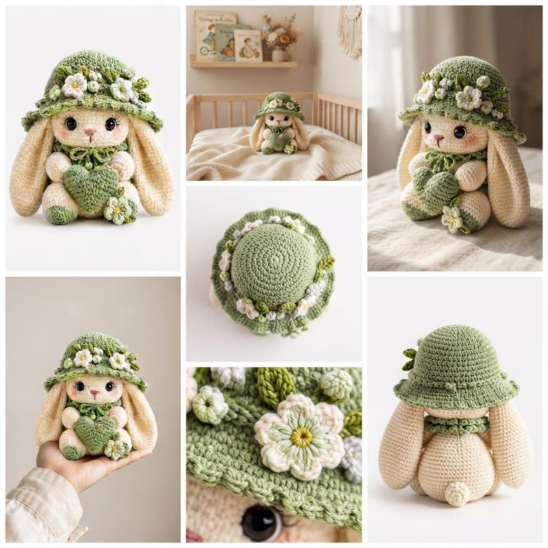 Crochet Boy Rabbit Pattern Crochet Bunny Pattern Bunny With Heart Crochet Bunny Easter Boho Rabbit ...