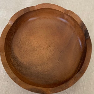 Vintage monkeypod scalloped Wooden Bowl