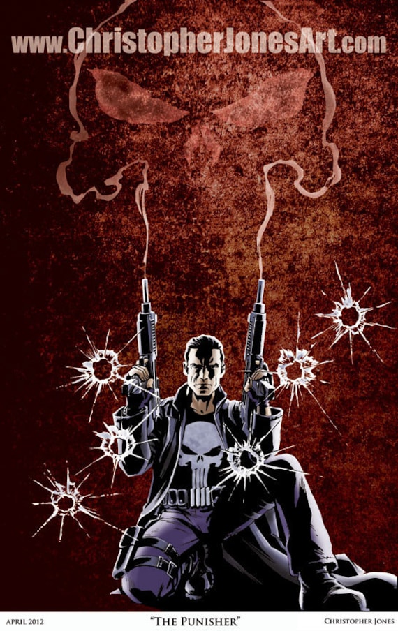 絵画 PUNISHER Punisher Original Art Commission Sketch by Matt Hebb approximately