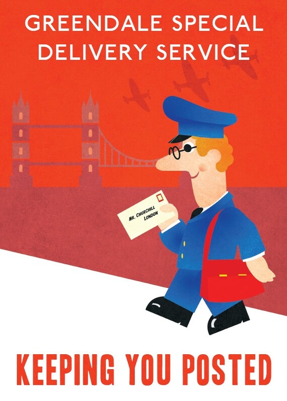 Retro Postman Pat Print - Etsy UK