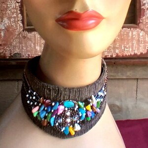 Colorful Neck Corset, Choker, or, Head dress, Head piece. Versatile