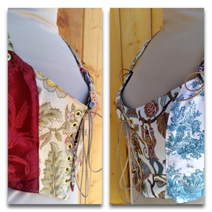 Circus Corset, Renaissance Bodice, Bustier, Vest, Two in one, Reversible, Size 17