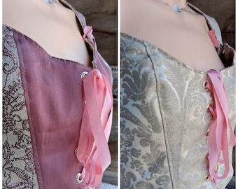 Reversible Pink, Beige Bodice,