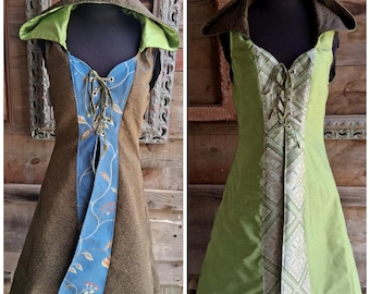 Green or Blue Huntress Coat, Reversible