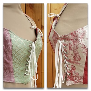Reversible Corset- Bodice- Short vest - Bustier -Lace up Top -Size 16